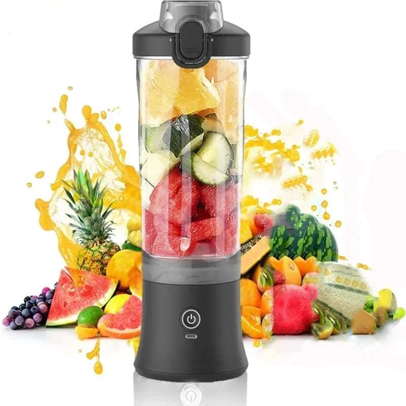 Portable Blender 600ml – USB Rechargeable Smoothie Maker with 6 Blades & 4000mAh Battery